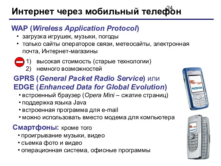 Интернет через мобильный телефон WAP (Wireless Application Protocol) загрузка игрушек,