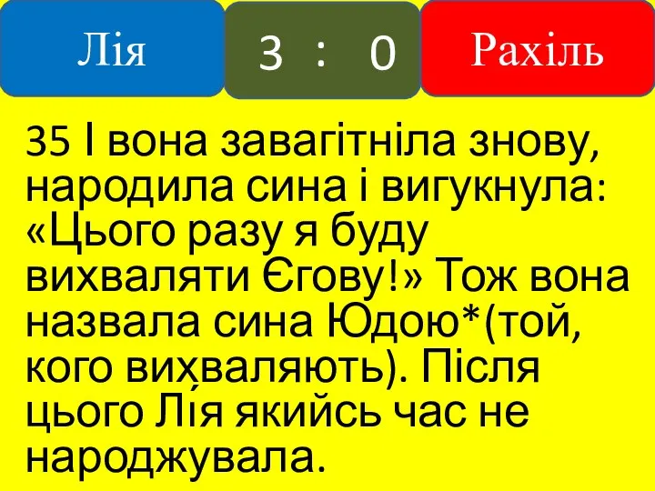 35 І вона завагітніла знову, народила сина і вигукнула: «Цього