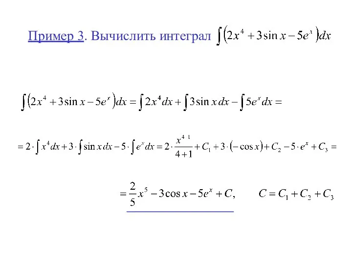 Пример 3. Вычислить интеграл