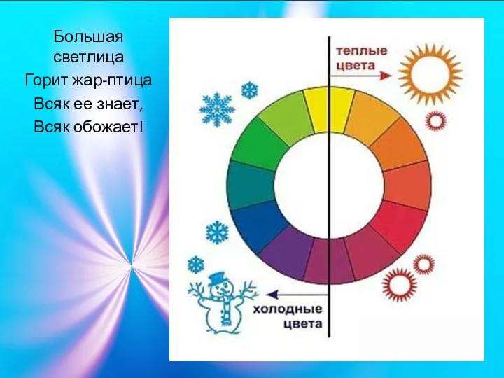 Большая светлица Горит жар-птица Всяк ее знает, Всяк обожает!