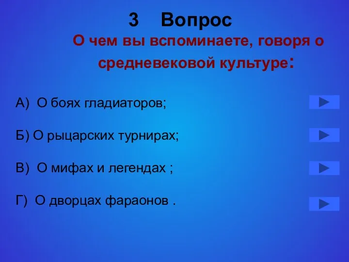 3 Вопрос О чем вы вспоминаете, говоря о средневековой культуре: