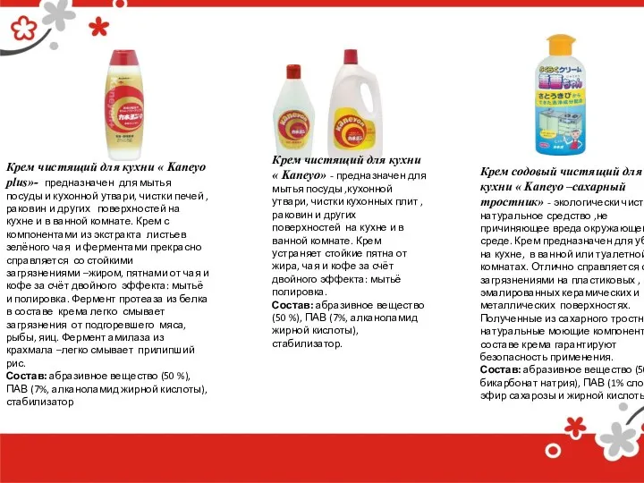 Крем чистящий для кухни « Kaneyo plus»- предназначен для мытья