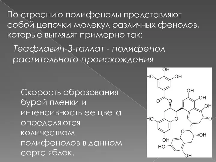 Теафлавин-3-галлат - полифенол растительного происхождения По строению полифенолы представляют собой