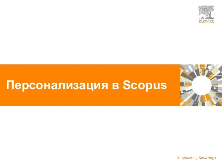 Персонализация в Scopus