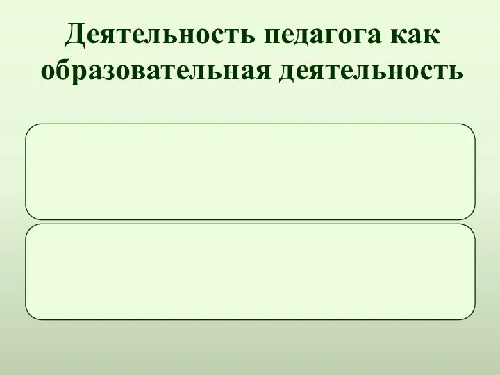 Деятельность педагога как образовательная деятельность