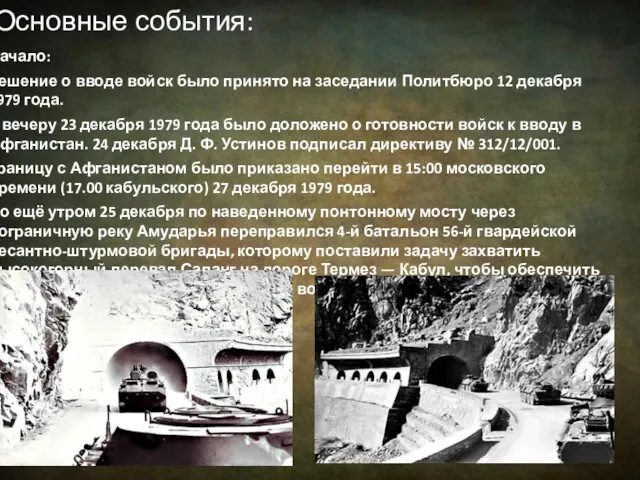 Начало: Решение о вводе войск было принято на заседании Политбюро