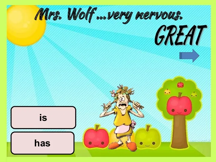 Mrs. Wolf …very nervous. has is GREAT