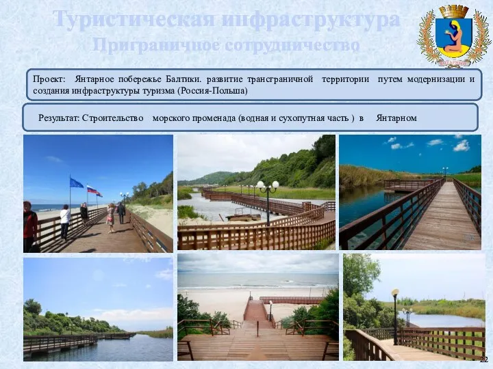 Туристическая инфраструктура Приграничное сотрудничество Проект: Янтарное побережье Балтики. развитие трансграничной