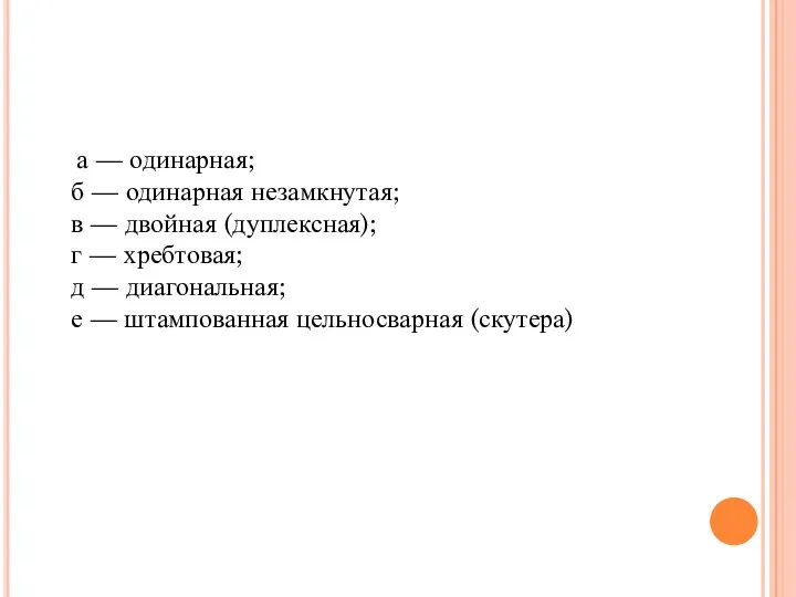 а — одинарная; б — одинарная незамкнутая; в — двойная