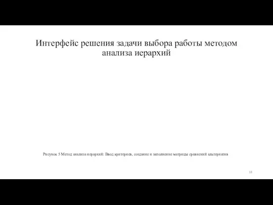 Рисунок 5 Метод анализа иерархий: Ввод критериев, создание и заполнение