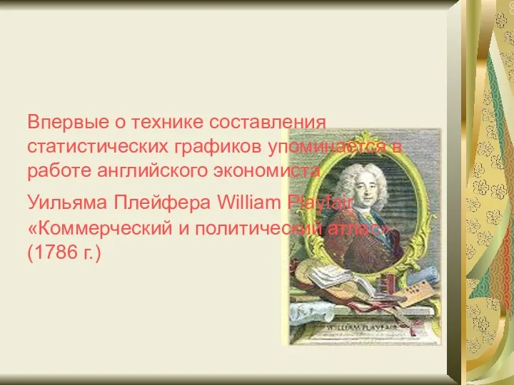 Впервые о технике составления статистических графиков упоминается в работе английского