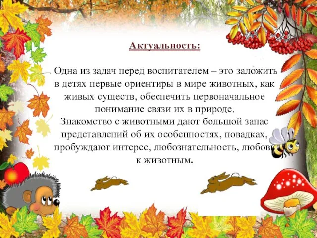 Актуальность: Одна из задач перед воспитателем – это заложить в детях первые ориентиры