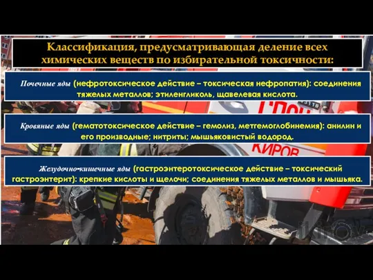 Классификация, предусматривающая деление всех химических веществ по избирательной токсичности: Почечные