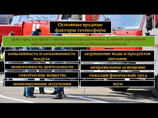 Основные вредные факторы техносферы запыленность и загазованность воздуха факторы, которые