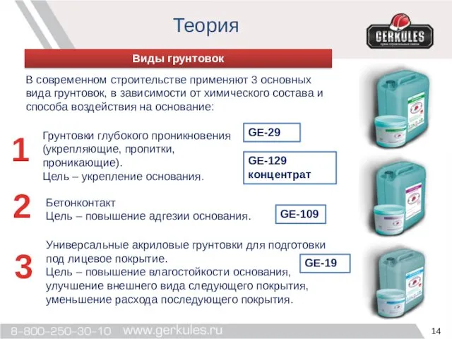 Теория Грунтовки глубокого проникновения (укрепляющие, пропитки, проникающие). Цель – укрепление основания. Виды грунтовок