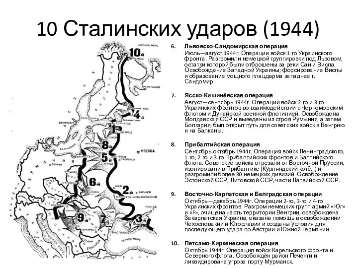 10 Сталинских ударов (1944) 6. Львовско-Сандомирская операция Июль—август 1944г. Операции