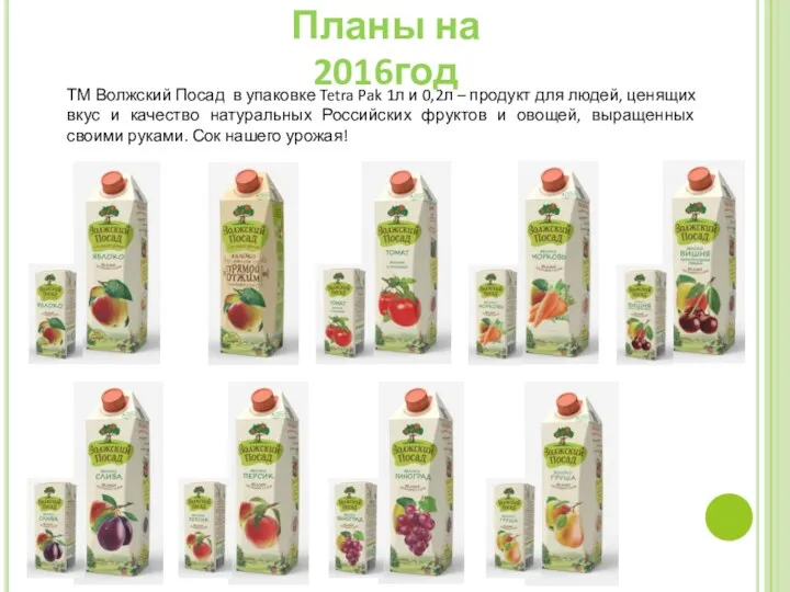 Планы на 2016год ТМ Волжский Посад в упаковке Tetra Pak