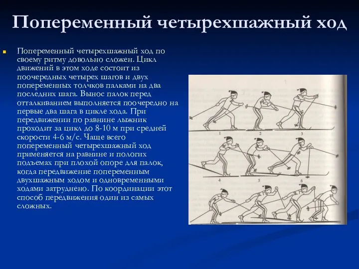 Попеременный четырехшажный ход Попеременный четырехшажный ход по своему ритму довольно