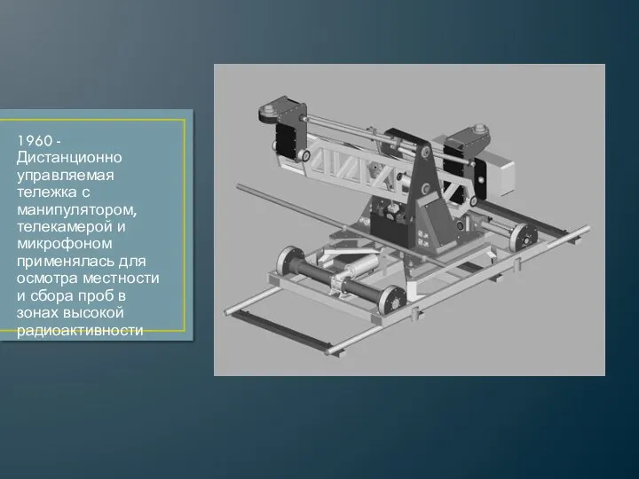 1960 - Дистанционно управляемая тележка с манипулятором, телекамерой и микрофоном