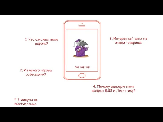 Place your screenshot here Кар-кар-кар 1. Что означает ваша ворона? 2. Из какого