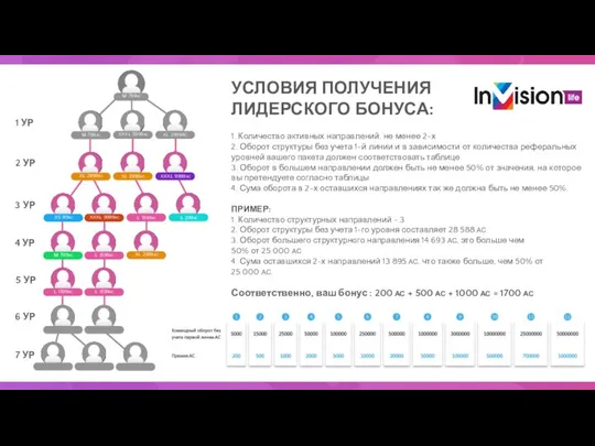 1. Количество активных направлений: не менее 2-х 2. Оборот структуры