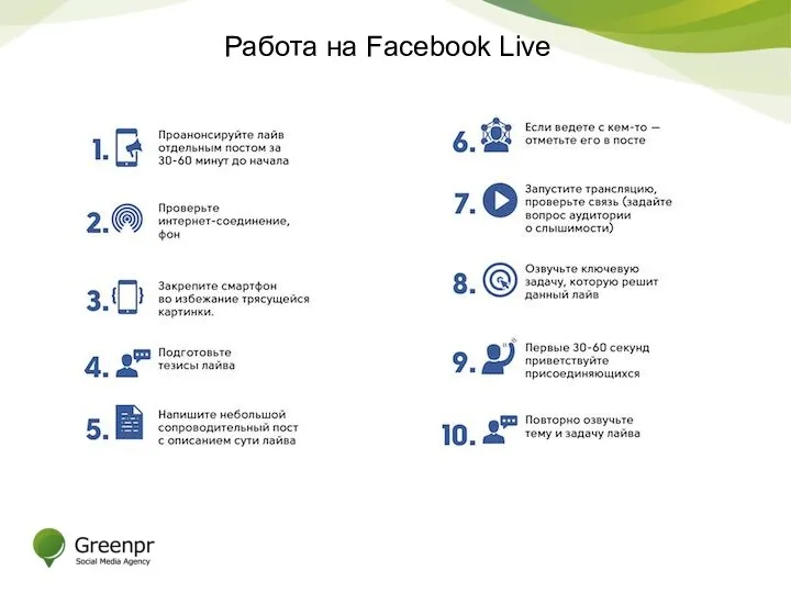 Работа на Facebook Live