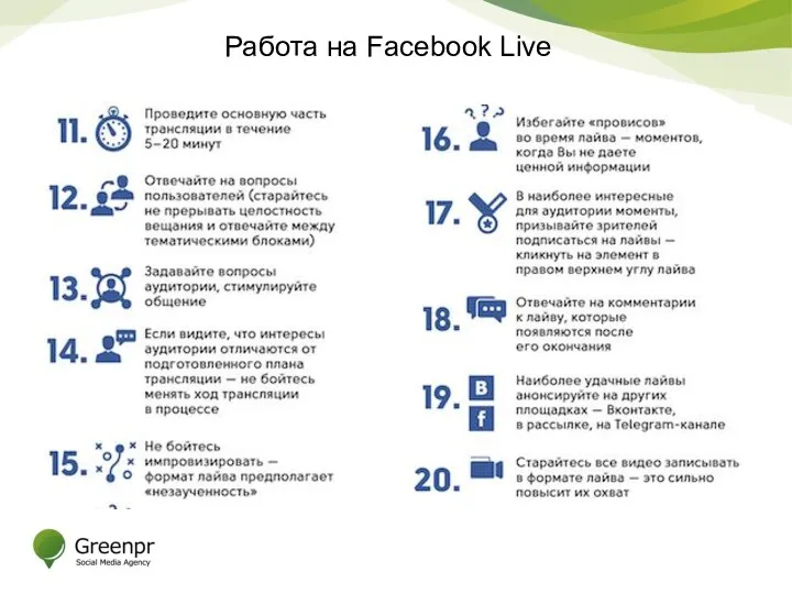 Работа на Facebook Live