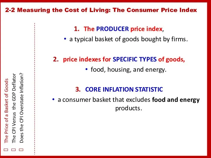 The PRODUCER price index, a typical basket of goods bought