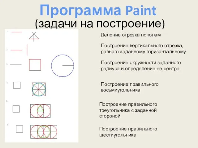 (задачи на построение) Деление отрезка пополам Построение вертикального отрезка, равного