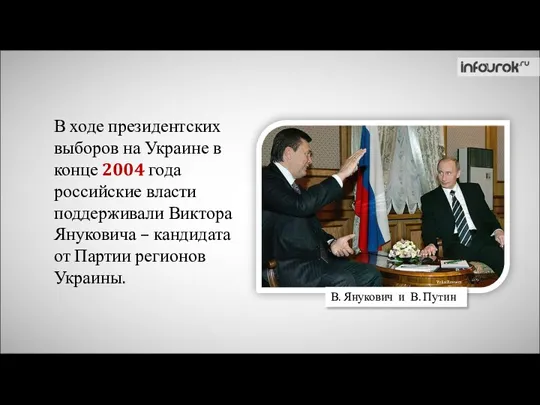 В ходе президентских выборов на Украине в конце 2004 года