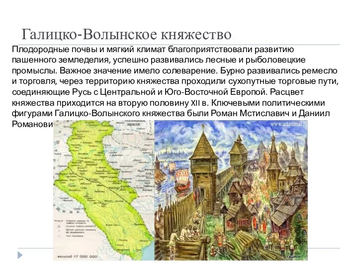 Галицко-Волынское княжество Плодородные почвы и мягкий климат благоприятствовали развитию пашенного