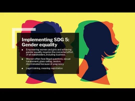Implementing SDG 5: Gender equality Empowering women and girls and