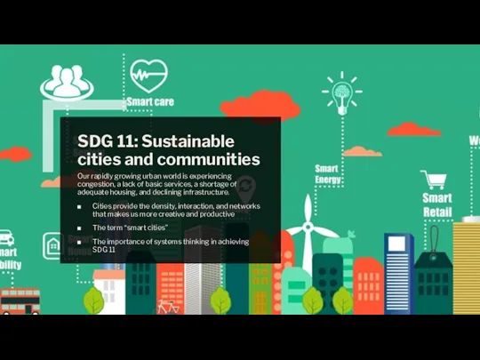 SDG 11: Sustainable cities and communities Our rapidly growing urban