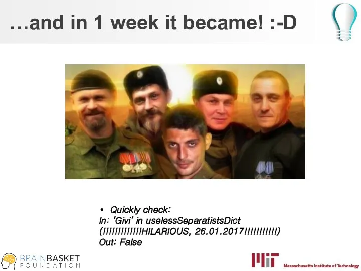 …and in 1 week it became! :-D Quickly check: In: ‘Givi’ in uselessSeparatistsDict