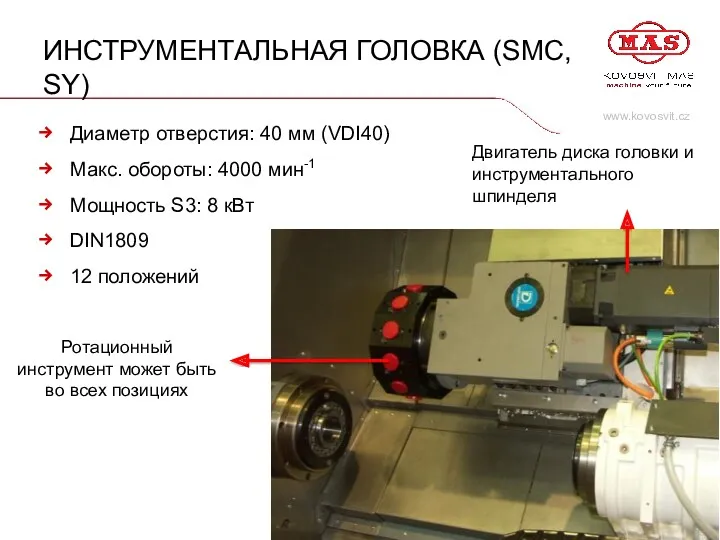 ИНСТРУМЕНТАЛЬНАЯ ГОЛОВКА (SMC, SY) Двигатель диска головки и инструментального шпинделя