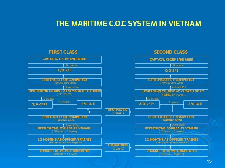 THE MARITIME C.O.C SYSTEM IN VIETNAM CAPTAIN, CHIEF ENGINEER 3/O-3/E 2/O-2/E* C/O-2/E CERTIFICATE
