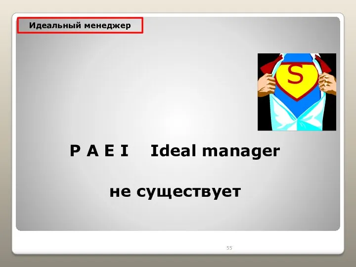 P A E I Ideal manager не существует Идеальный менеджер