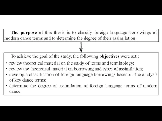 The purpose of this thesis is to classify foreign language