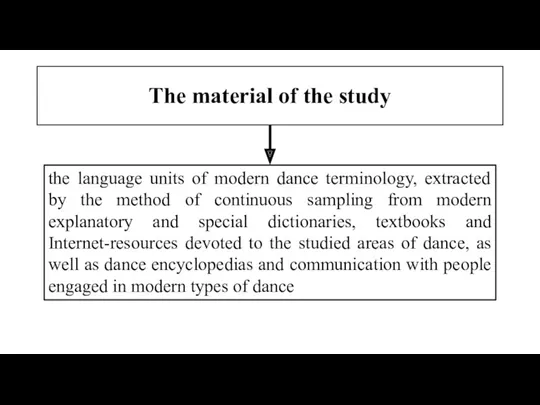 The material of the study the language units of modern