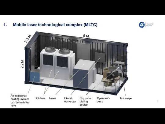 Mobile laser technological complex (MLTC) 2.2м. 2.3 м. 6 м.