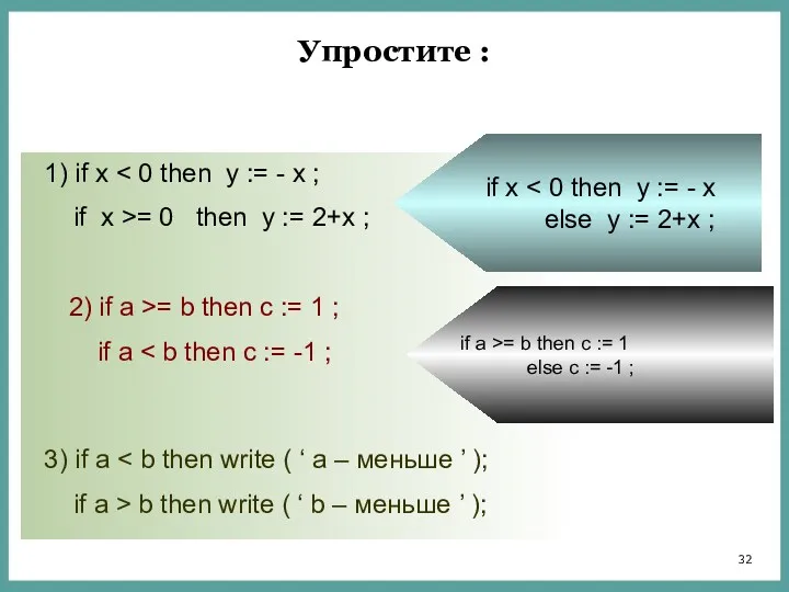 1) if x if x >= 0 then y :=