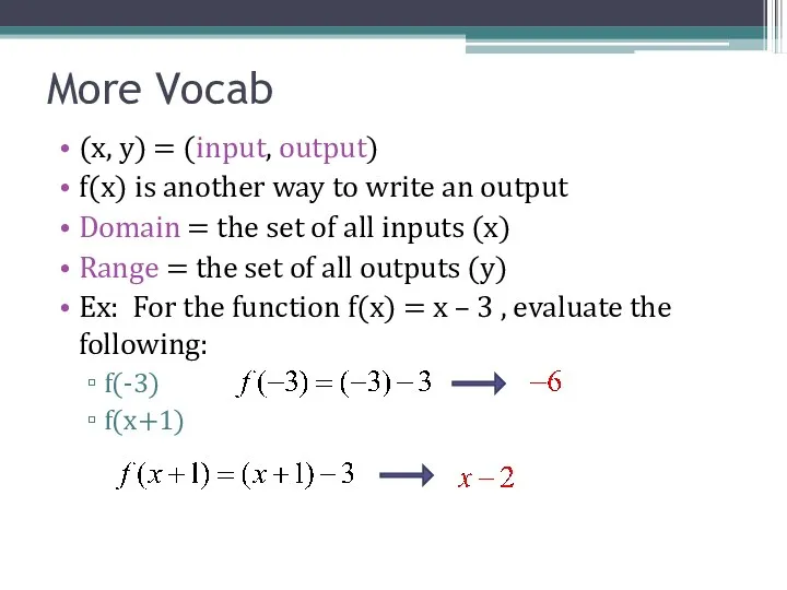 (x, y) = (input, output) f(x) is another way to