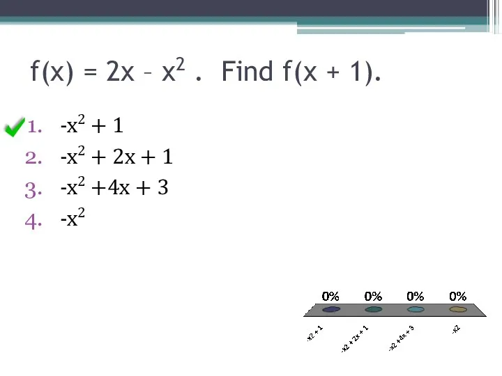 f(x) = 2x – x2 . Find f(x + 1).