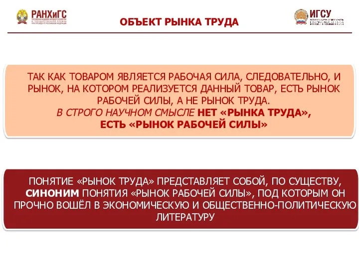 ТАК КАК ТОВАРОМ ЯВЛЯЕТСЯ РАБОЧАЯ СИЛА, СЛЕДОВАТЕЛЬНО, И РЫНОК, НА