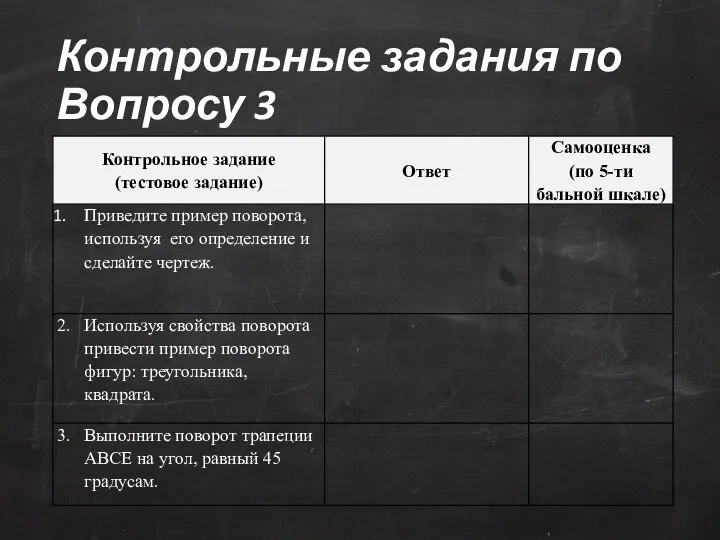 Контрольные задания по Вопросу 3