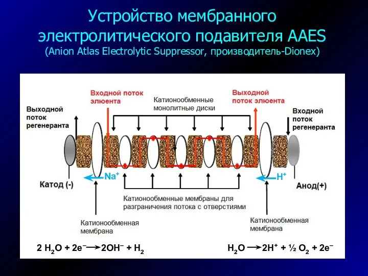 Устройство мембранного электролитического подавителя AAES (Anion Atlas Electrolytic Suppressor, производитель-Dionex)