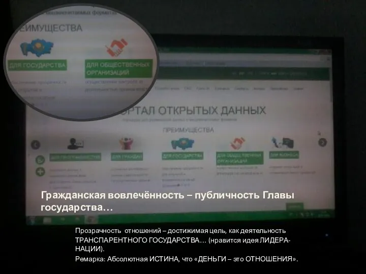 Гражданская вовлечённость – публичность Главы государства… Прозрачность отношений – достижимая цель, как деятельность