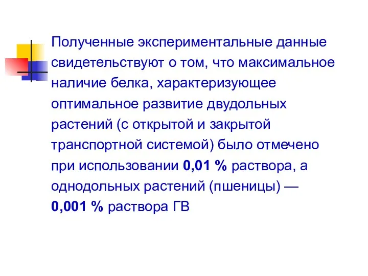 Полученные экспериментальные данные свидетельствуют о том, что максимальное наличие белка,