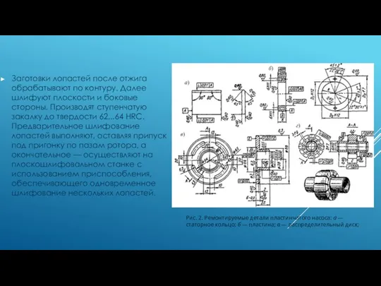 Заготовки лопастей после отжига обрабатывают по контуру. Далее шлифуют плоскости