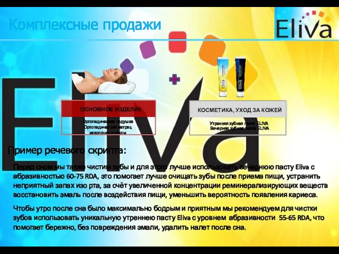 Комплексные продажи Утренняя зубная паста ELIVA Вечерняя зубная паста ELIVA